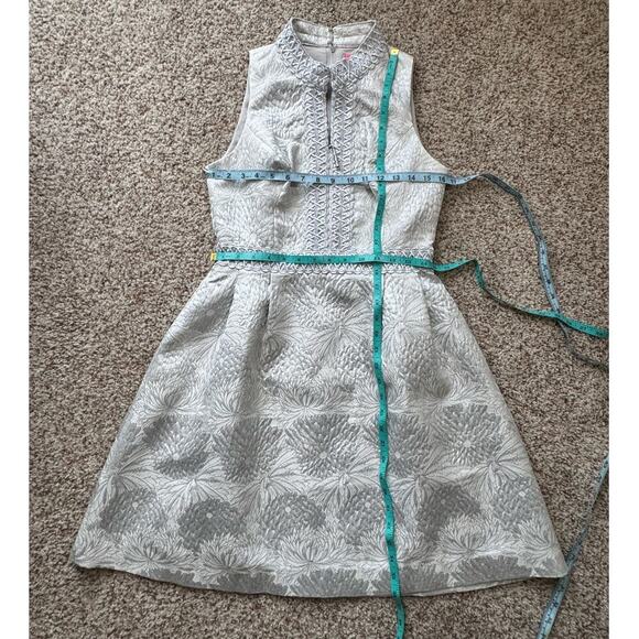 NWT-Lilly Pultizer Franci in Seaside Gray Metallic Full Bloom Brocade, size 4 - Picture 6 of 12